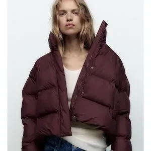 ジャケット・アウター zara SHORT QUILTED ANORAK WATER AND WIND PROTECTION SHORT QUILTED ANORAK - Brown